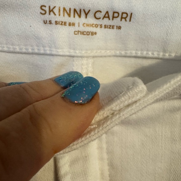 NWT Chico's White Jeans SKINNY/CROP 16" INSEAM    SIZE: 8   #7 - Picture 5 of 14